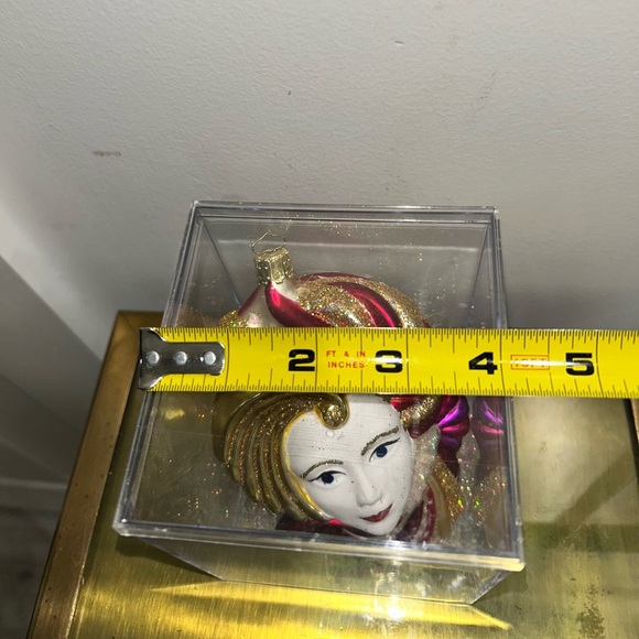 Elegance European Glass Face Mask Ornament - Picture 5 of 6